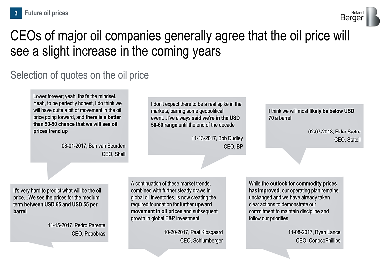 major oil companies ceos oil price forecasts